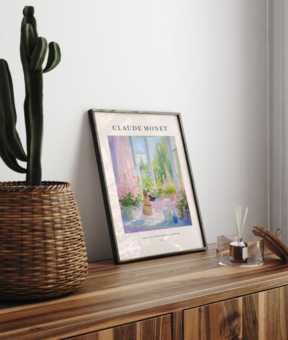 Belgian Malinois in bathtub framed bathroom print in Monet inspired impressionist style